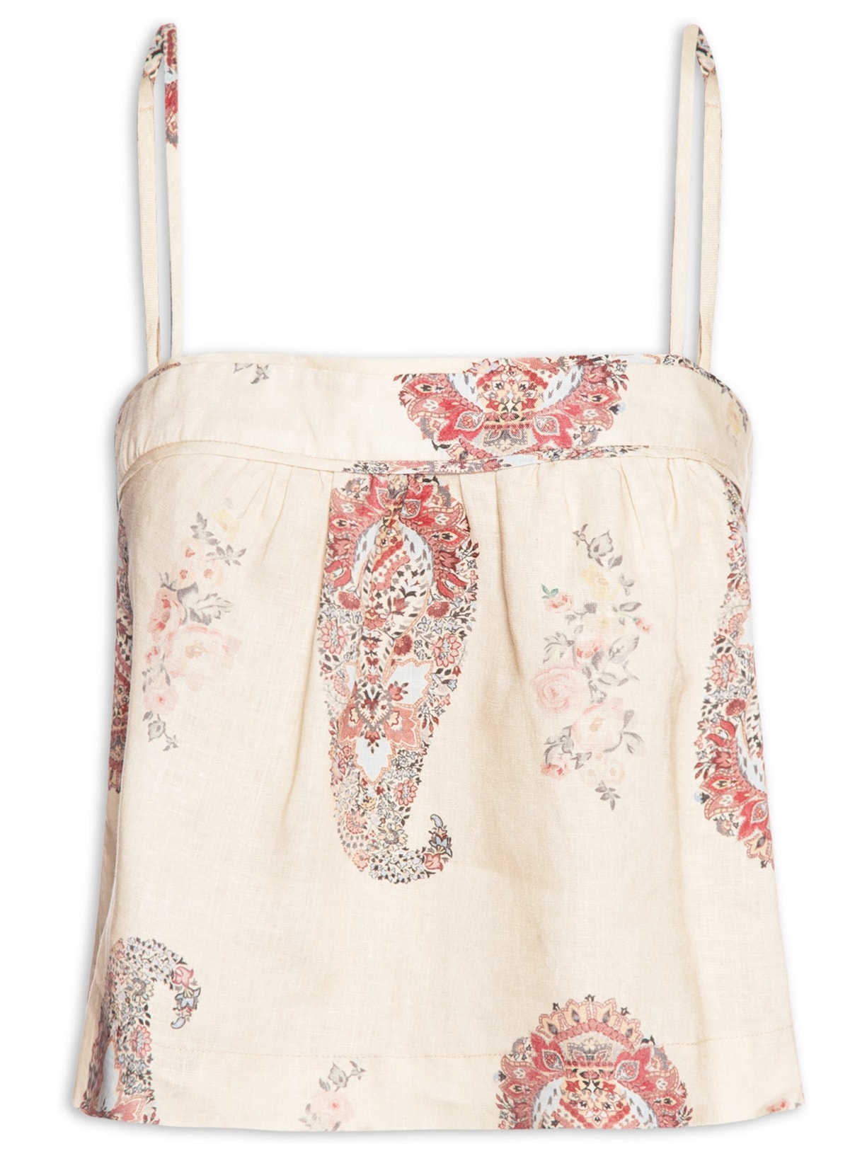 Blusa Feminina Linho Estampa Flory - Off White