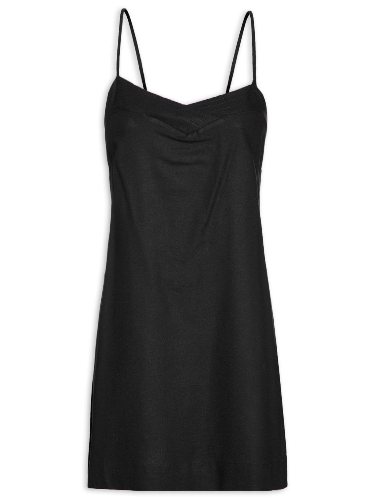 Blusa Feminina Linho Fenda Lateral - Preto