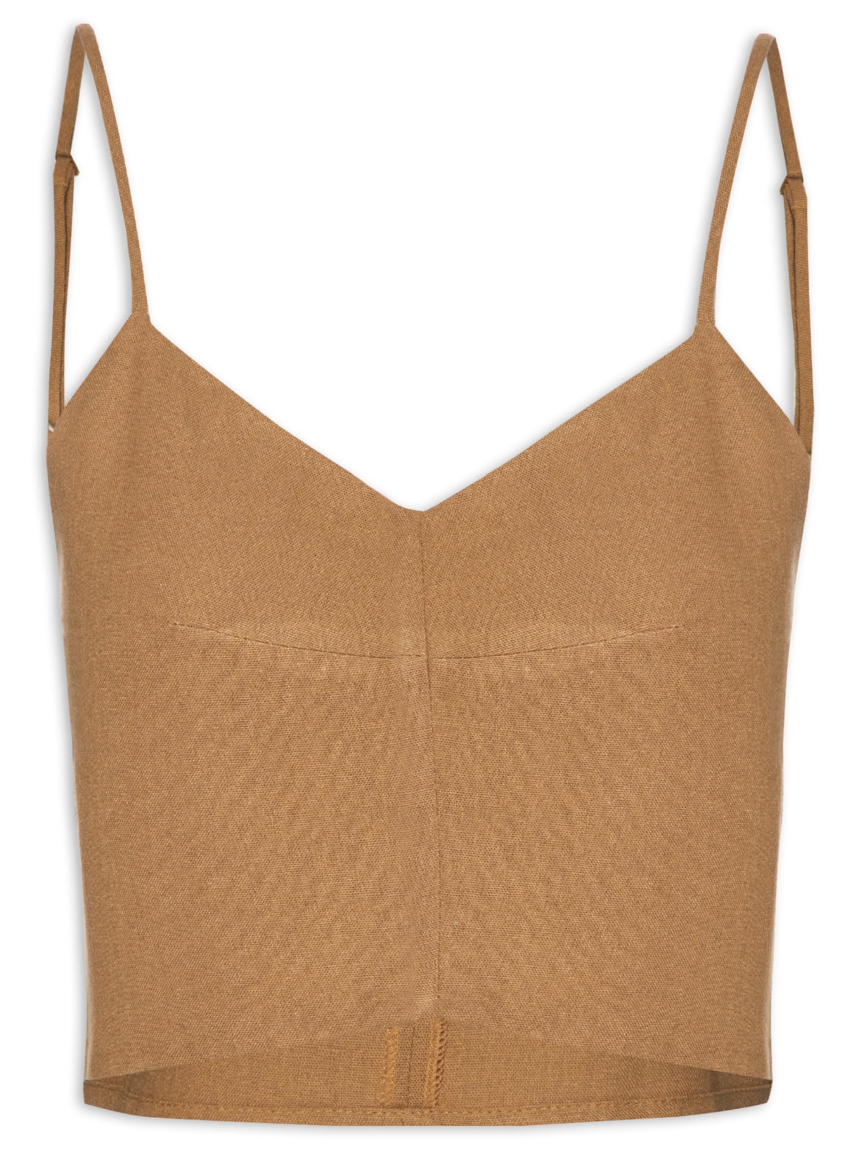 Blusa Feminina Linho Pence Frente - Marrom