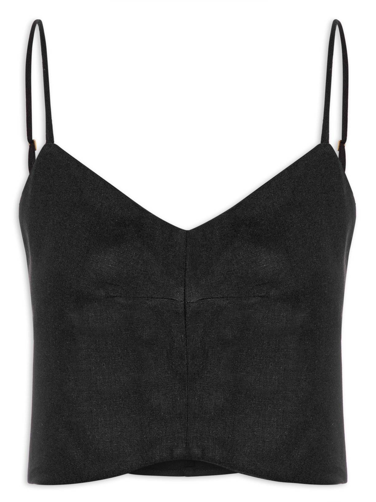 Blusa Feminina Linho Pence Frente - Preto