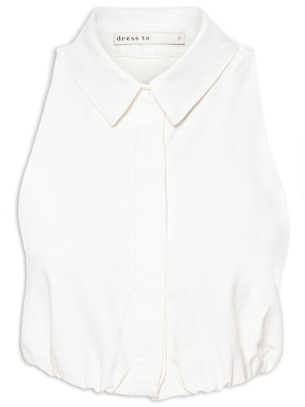 Blusa Feminina Linho Pregas Barra - Branco