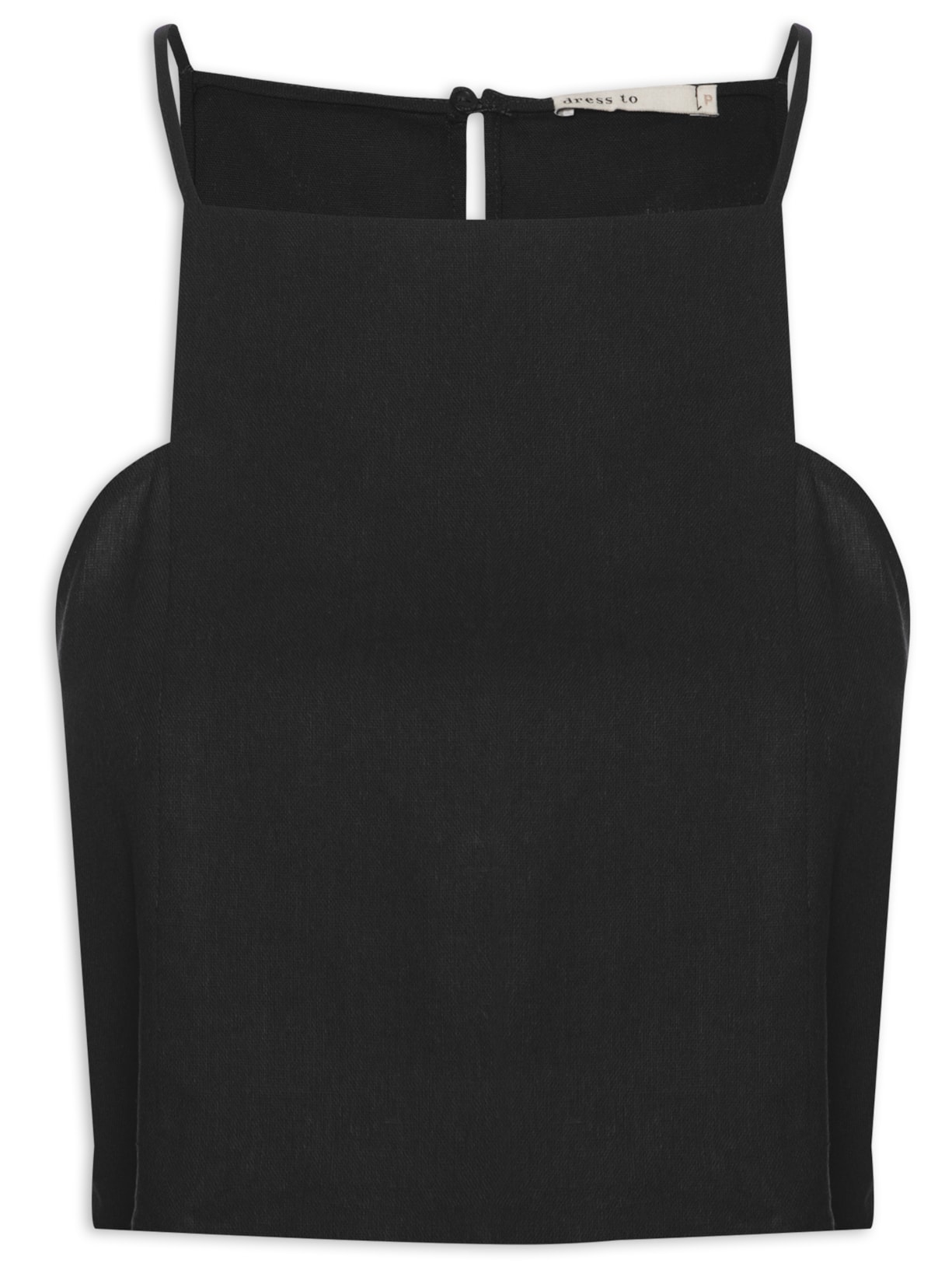 Blusa Feminina Linho Quadradinha - Preto