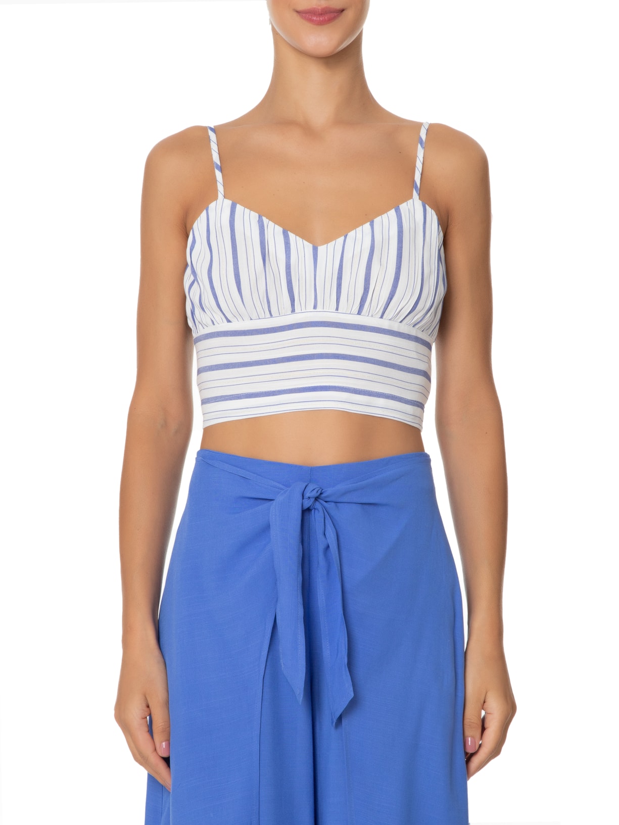 Blusa Feminina Listra Atenas Azul Maria Filó