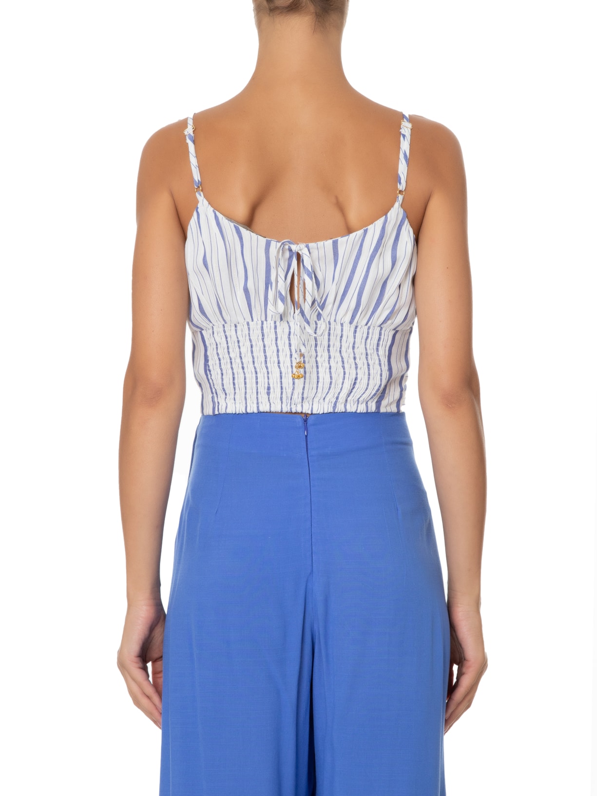 Blusa Feminina Listra Atenas Azul Maria Filó