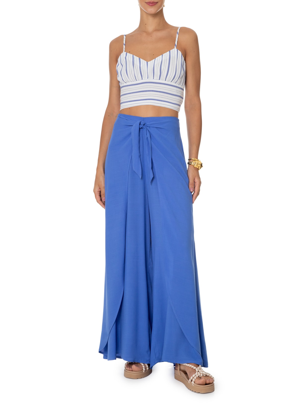 Blusa Feminina Listra Atenas Azul Maria Filó