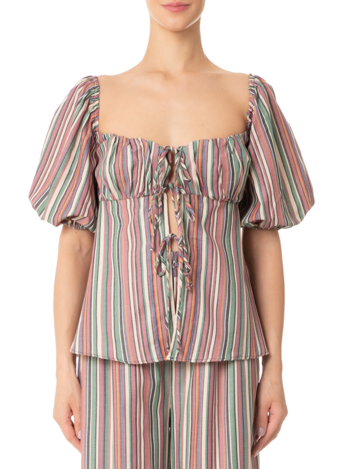 Blusa Feminina Listra Pipa Rosa Farm