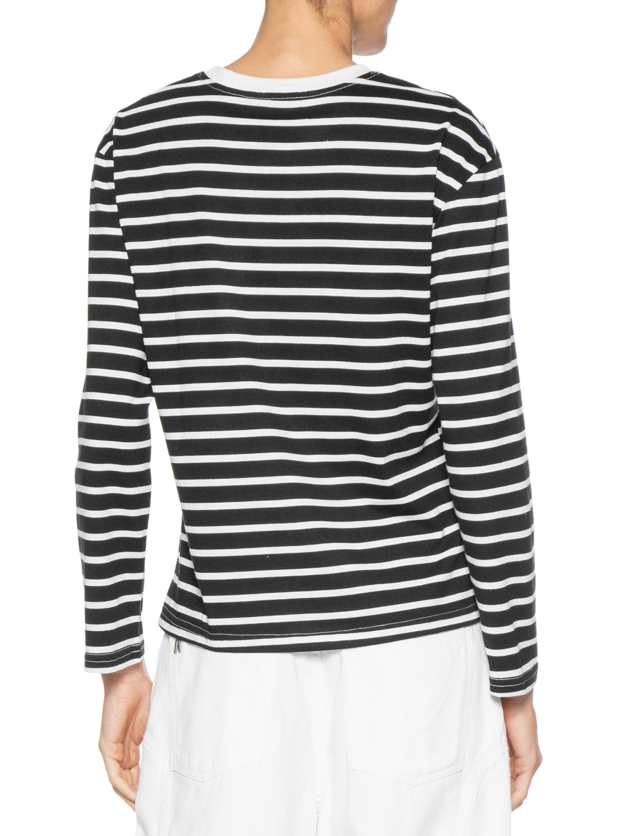 Blusa Feminina Listrada Manga Longa Preto Basiq