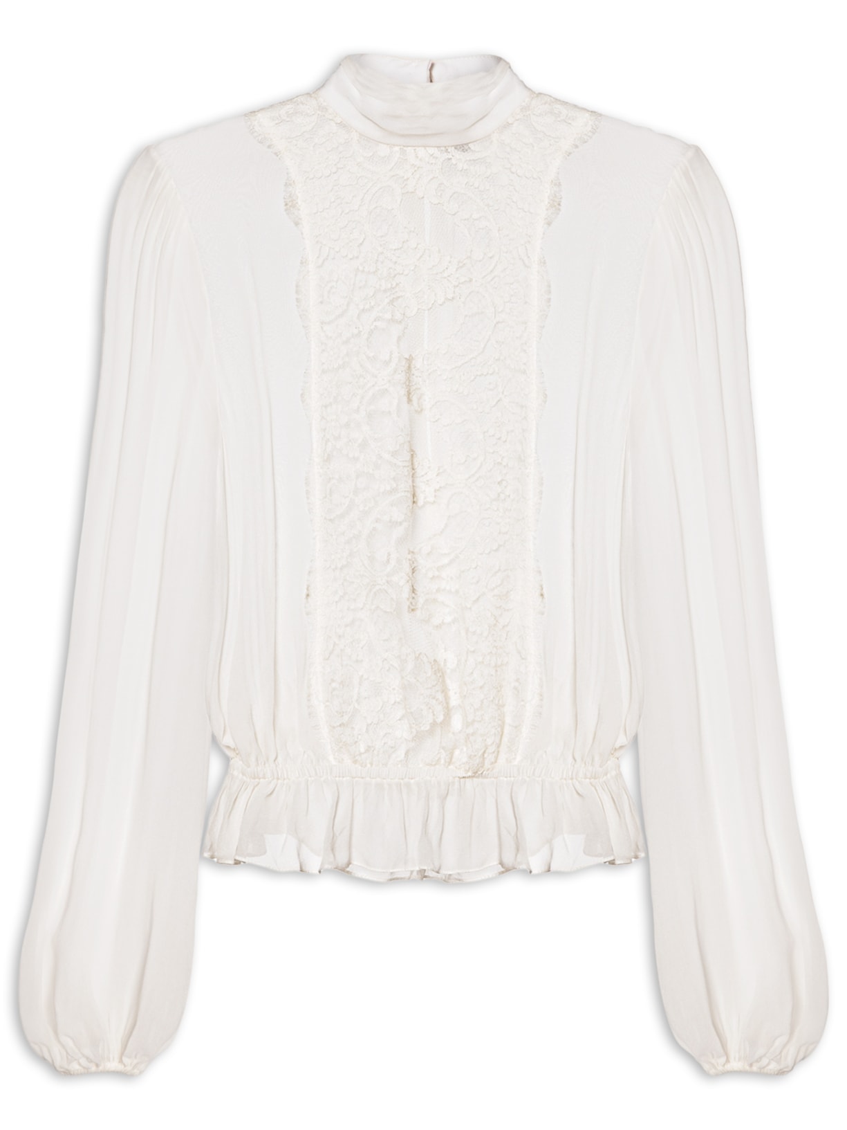 Blusa Feminina Liva Com Renda Branco Animale