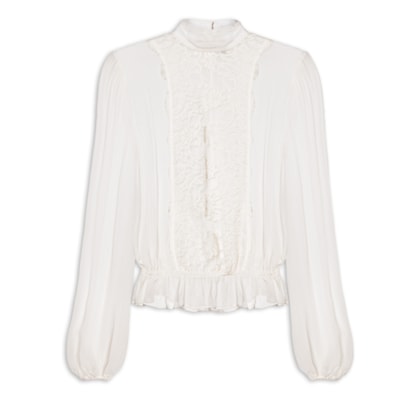 Blusa Feminina Liva Com Renda - Branco