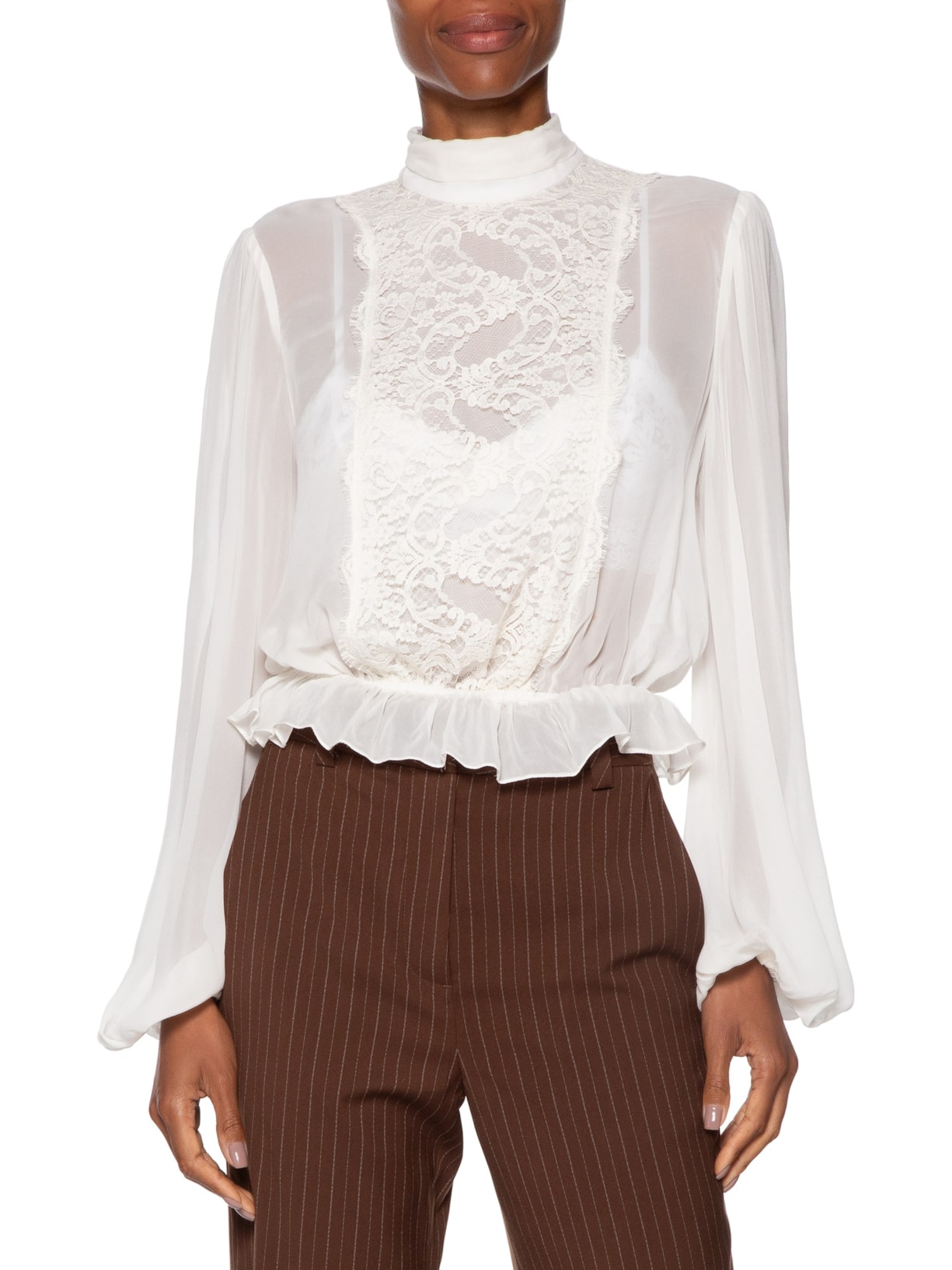 Blusa Feminina Liva Com Renda Branco Animale