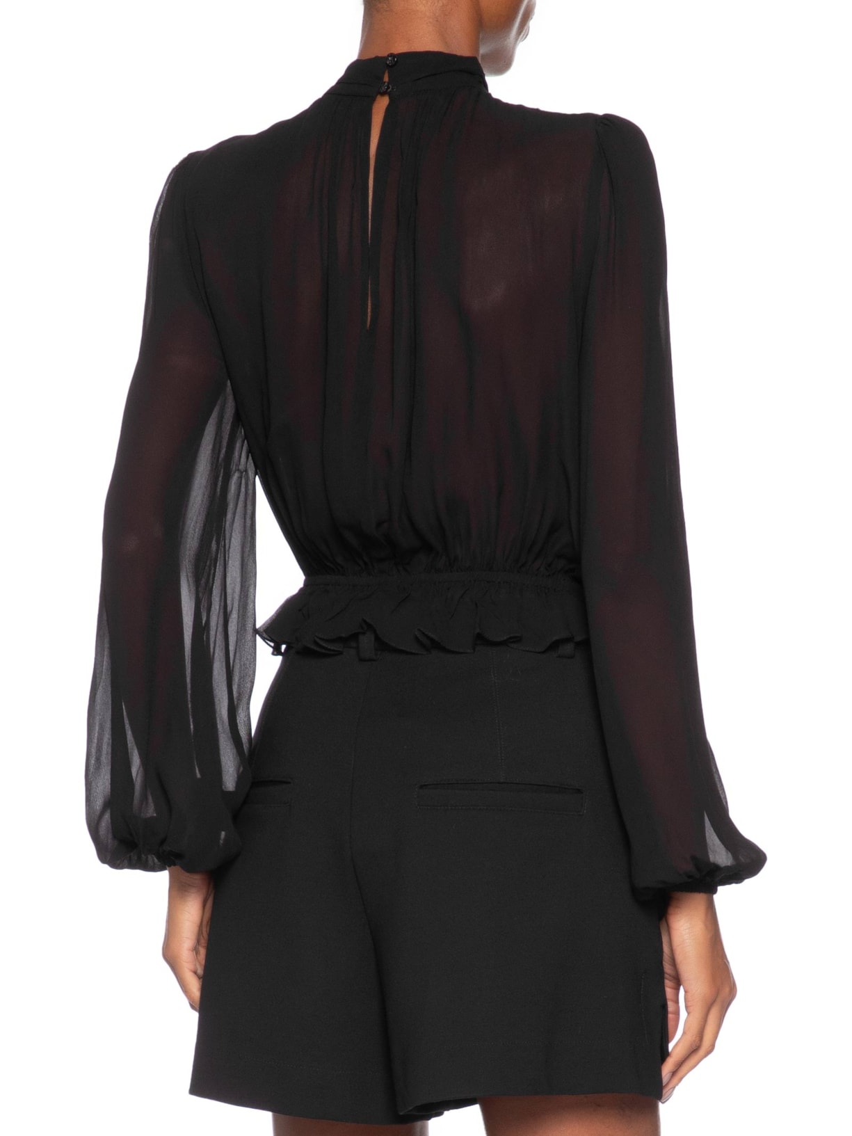 Blusa Feminina Livia Com Renda Preto Animale