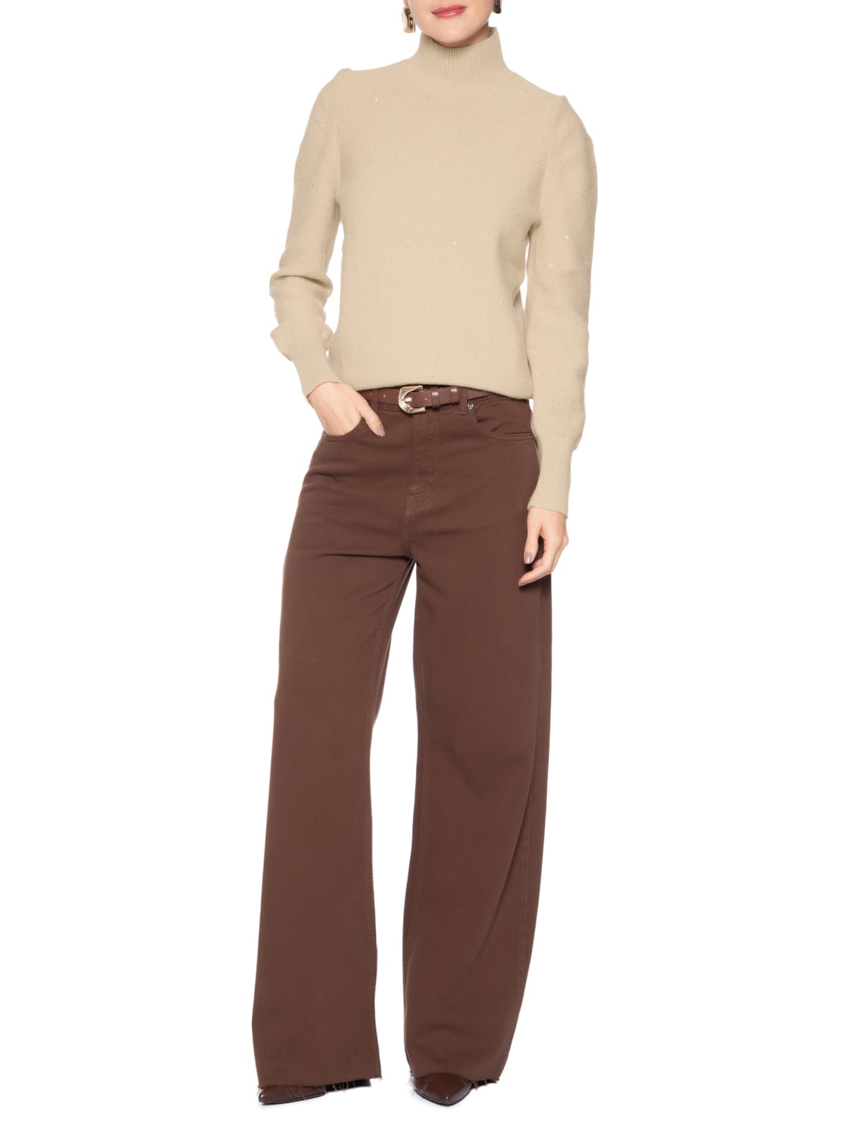 Blusa Feminina Luna Bufante Bege Le Lis