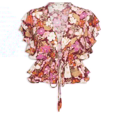 Blusa Feminina Lurex Estampa Jasmin Solar - Rosa