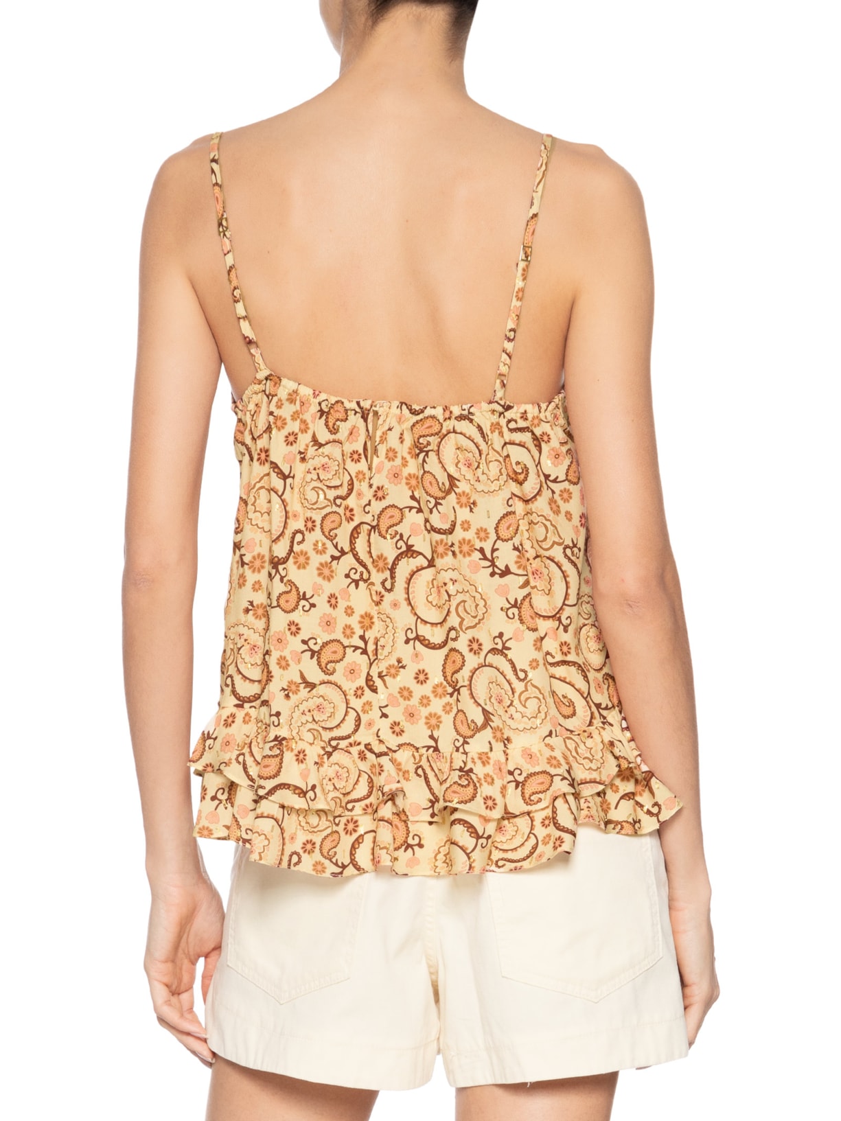 Blusa Feminina Lurex Estampa Suspiro Bege Dress To