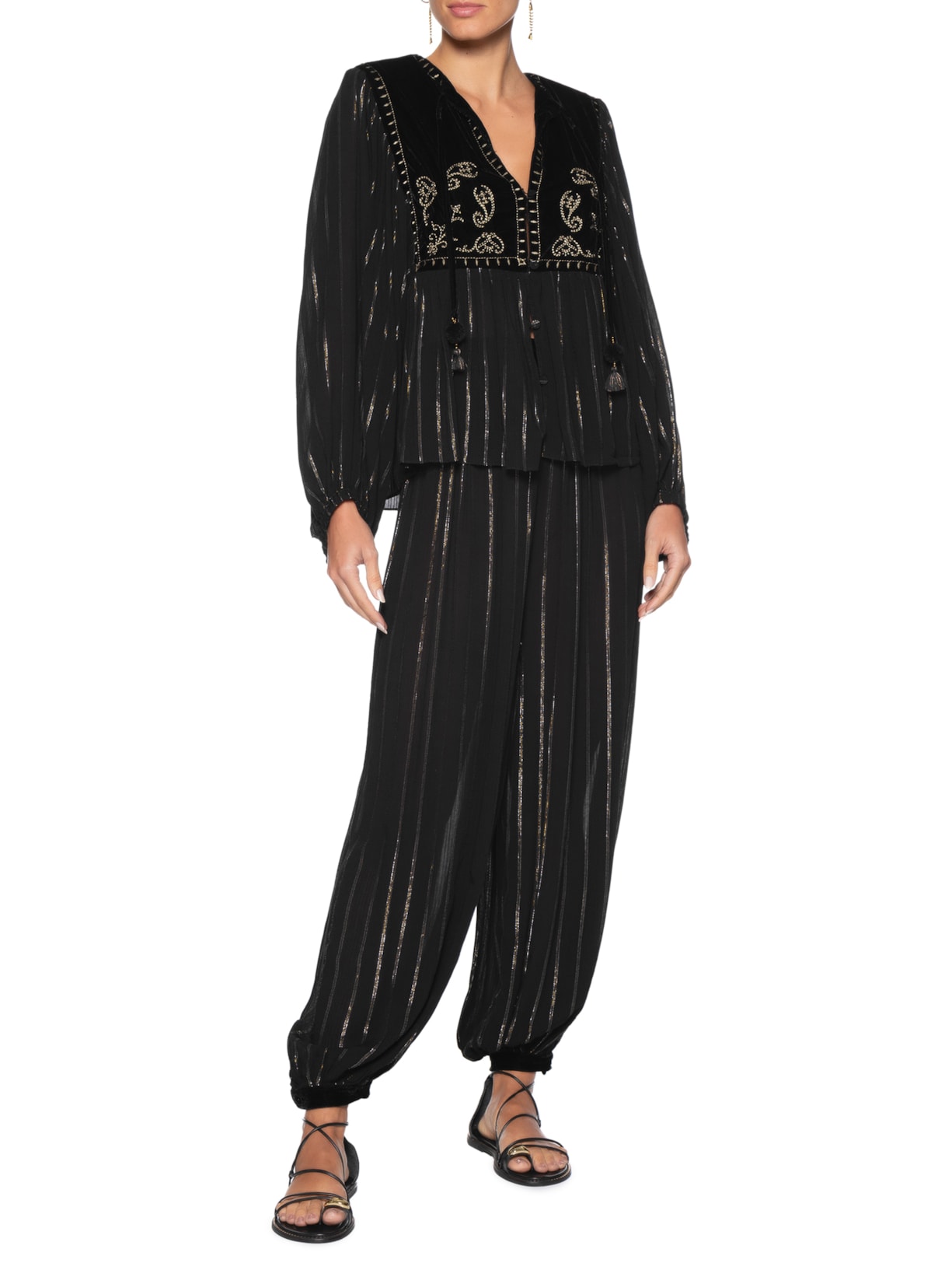 Blusa Feminina Lurex Pala Veludo Preto Dress To