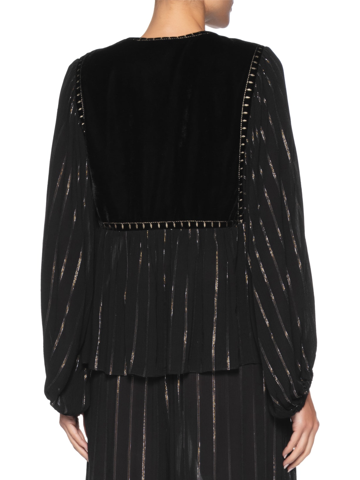 Blusa Feminina Lurex Pala Veludo Preto Dress To