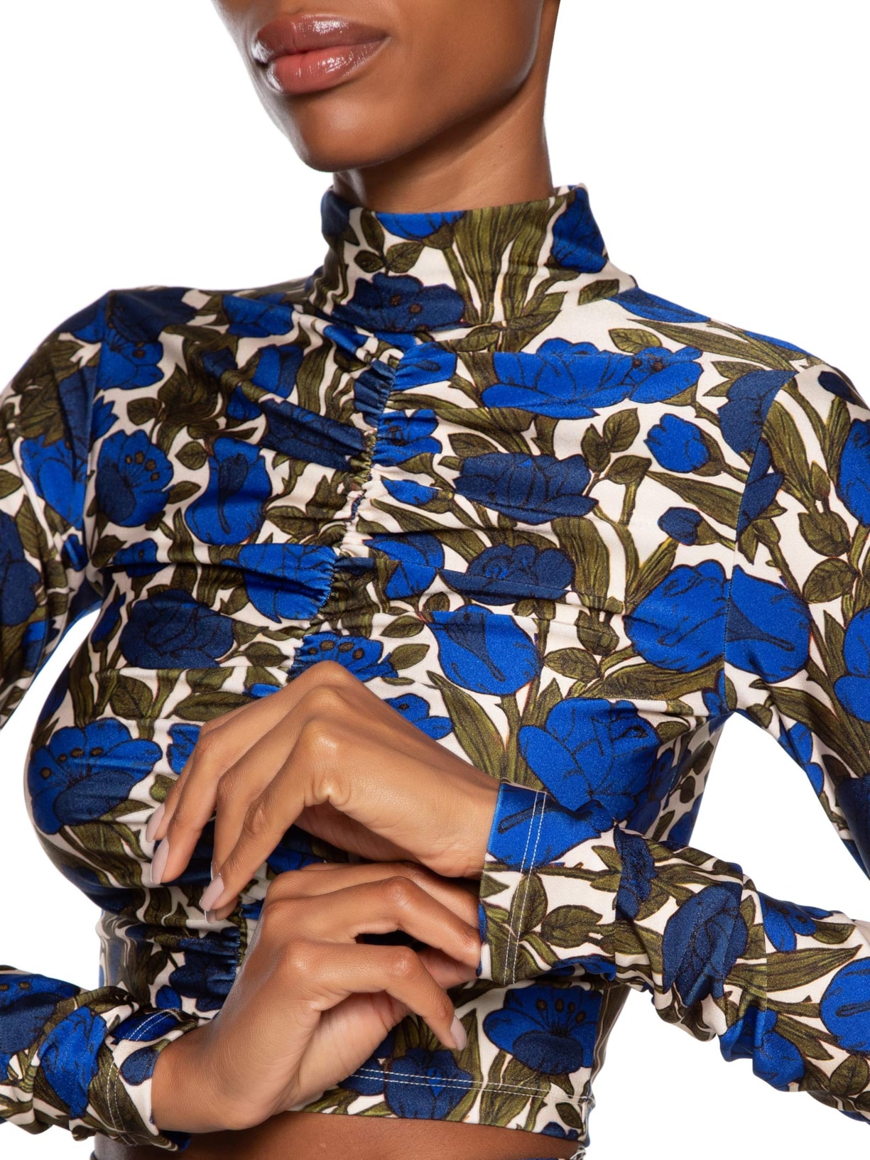 Blusa Feminina Lycra Jardim X Azul Paula Raia