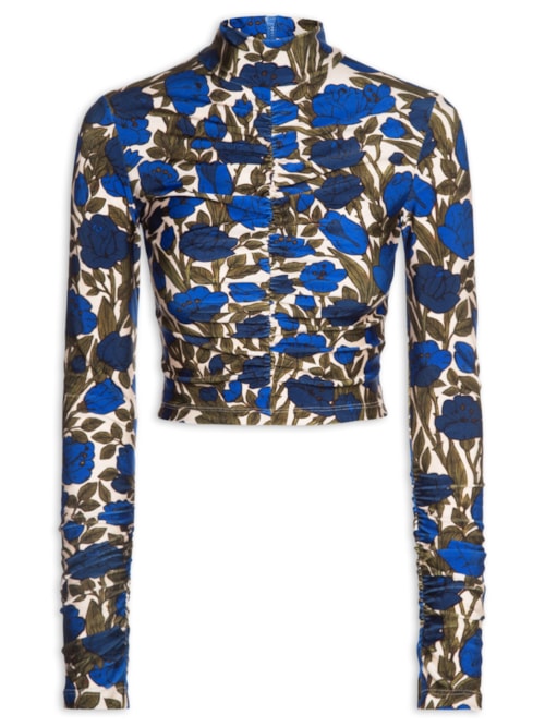 Blusa Feminina Lycra Jardim X - Azul