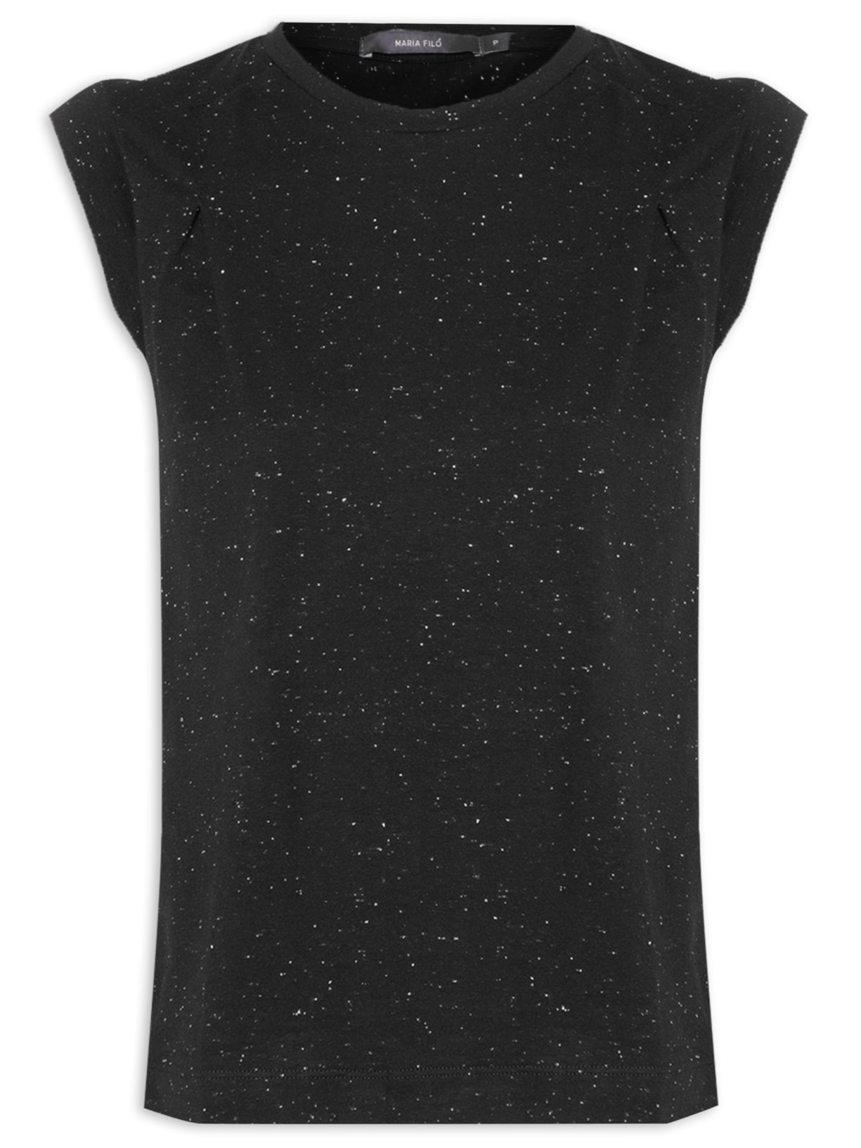 Blusa Feminina Malha Botonê Recortes - Preto