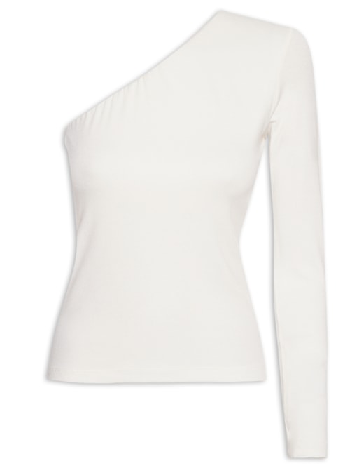 Blusa Feminina Malha Crepe Ombro Só - Branco