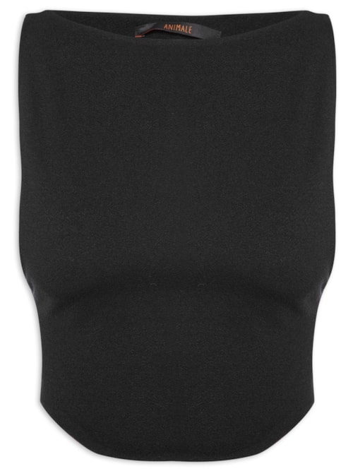Blusa Feminina Malha Cropped - Preto