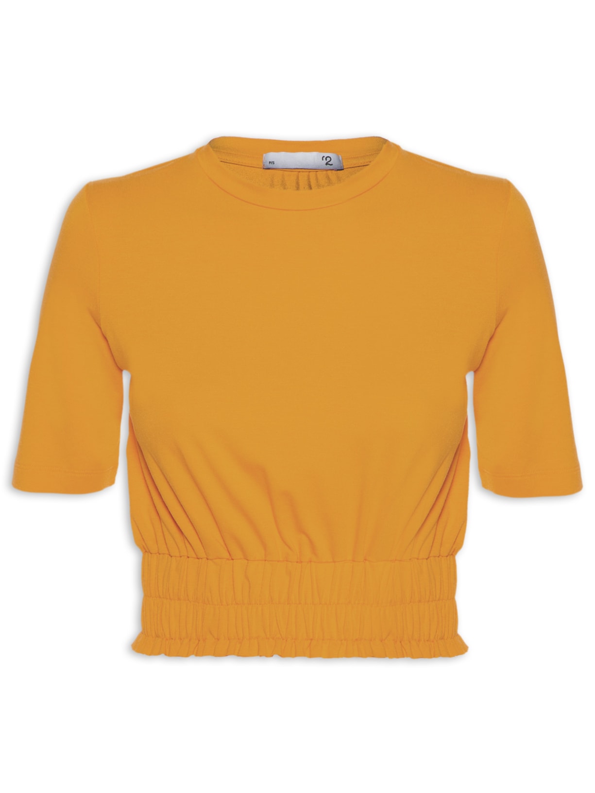 Blusa Feminina Malha Detalhe Cintura - Amarelo