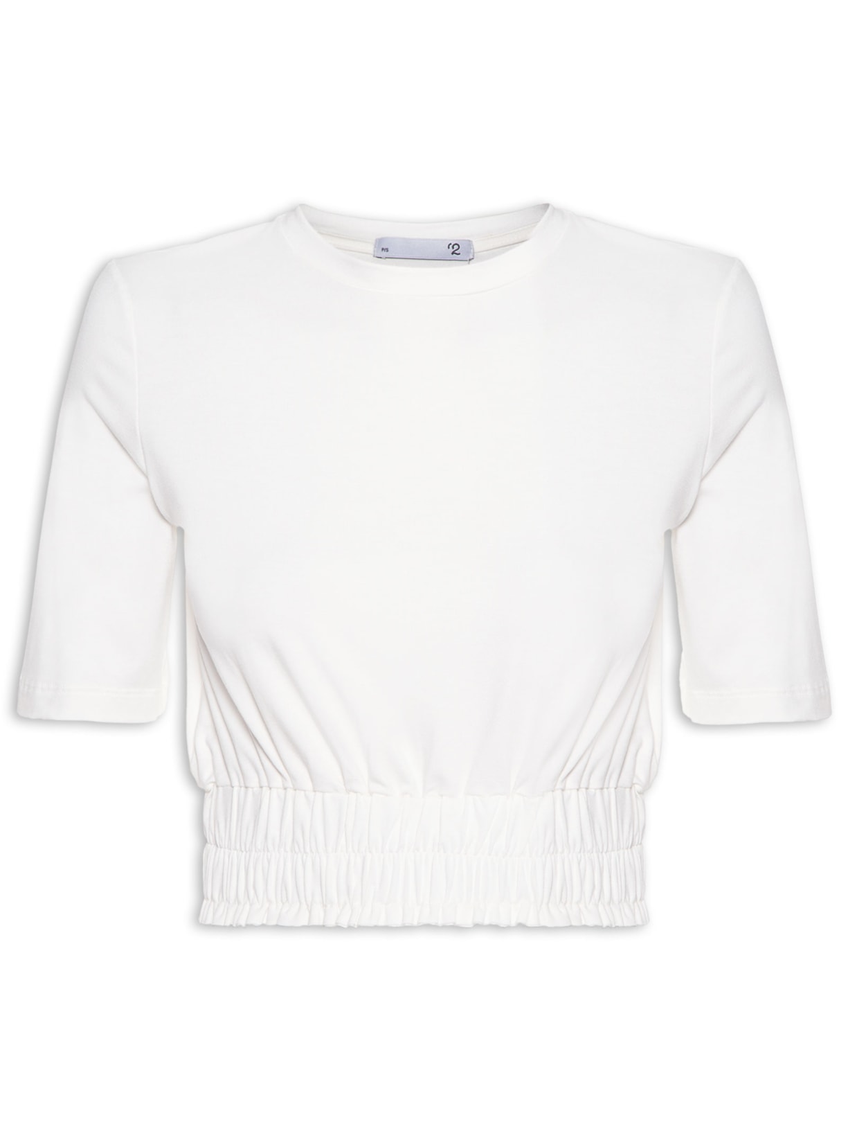Blusa Feminina Malha Detalhe Cintura - Branco