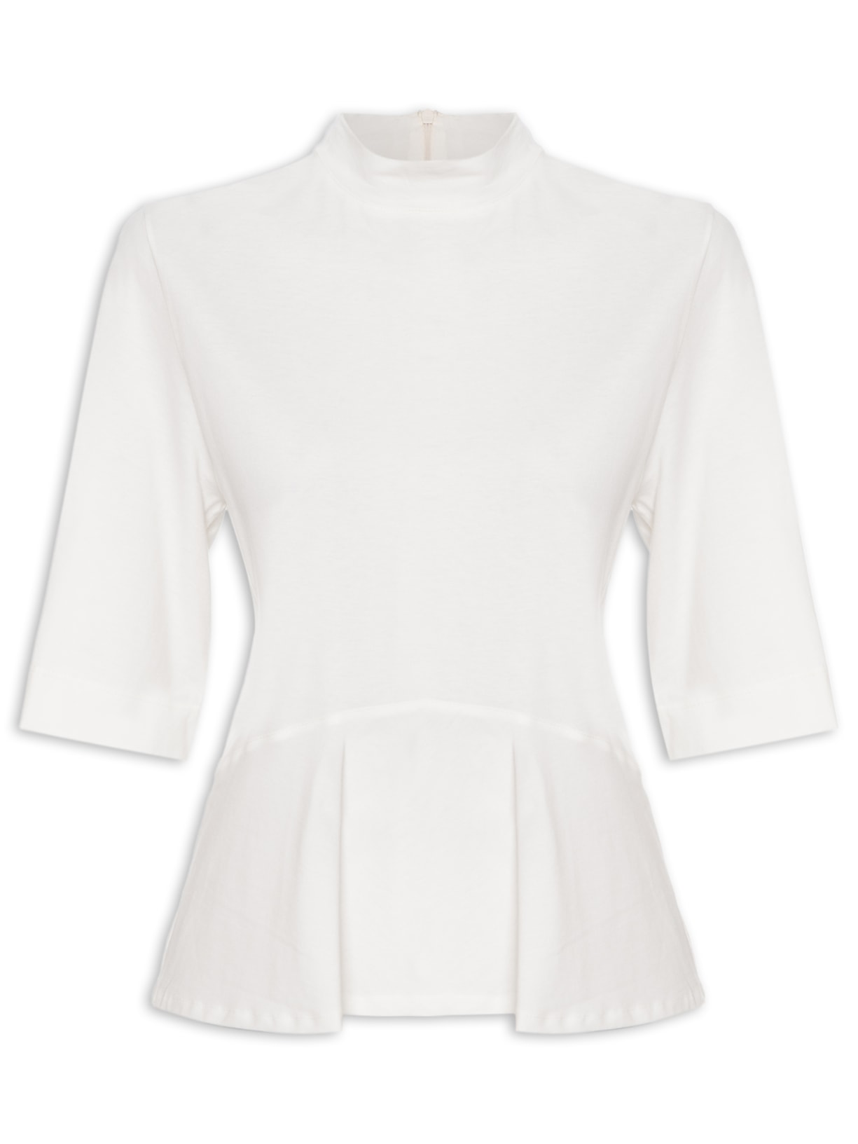 Blusa Feminina Malha Manga Basic - Branco