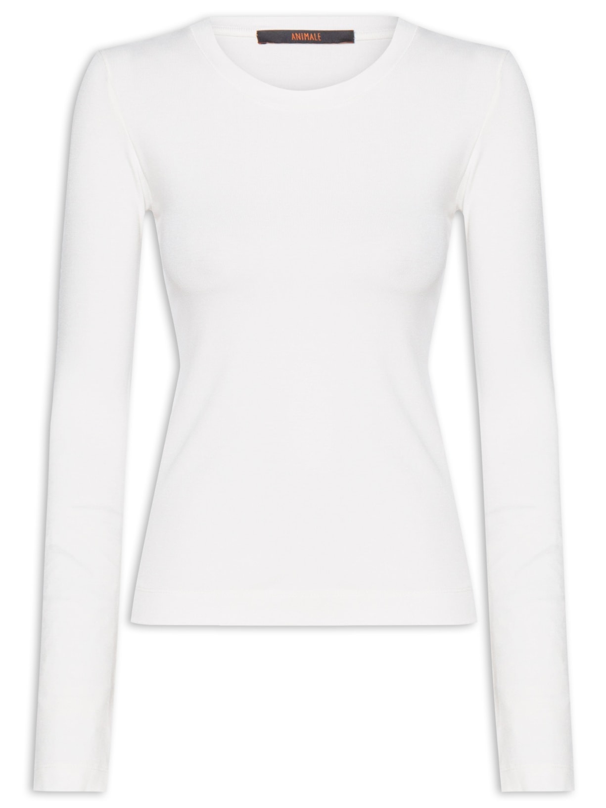 Blusa Feminina Malha Manga Longa Basic - Branco