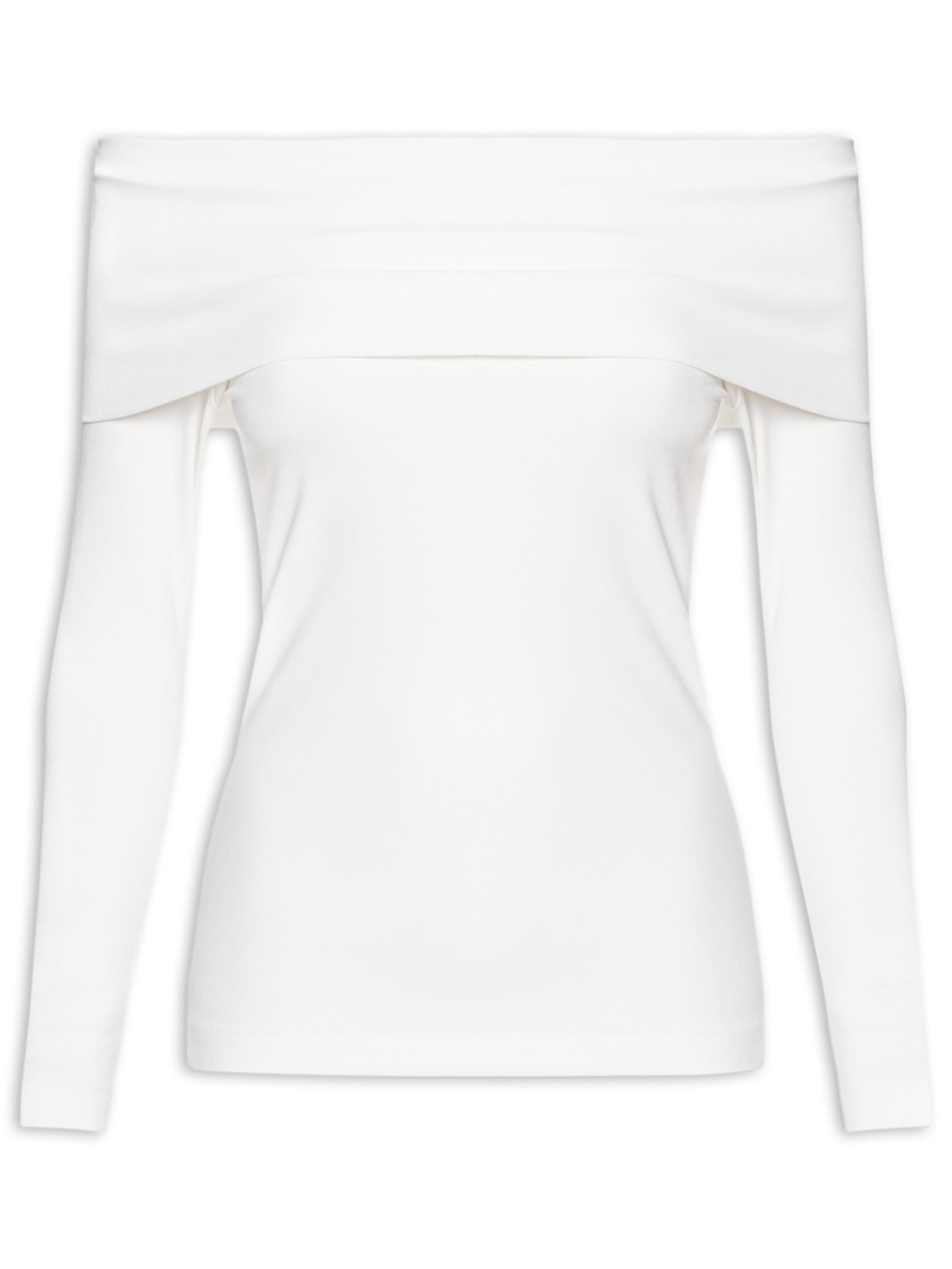 Blusa Feminina Malha Ombro A Ombro - Branco