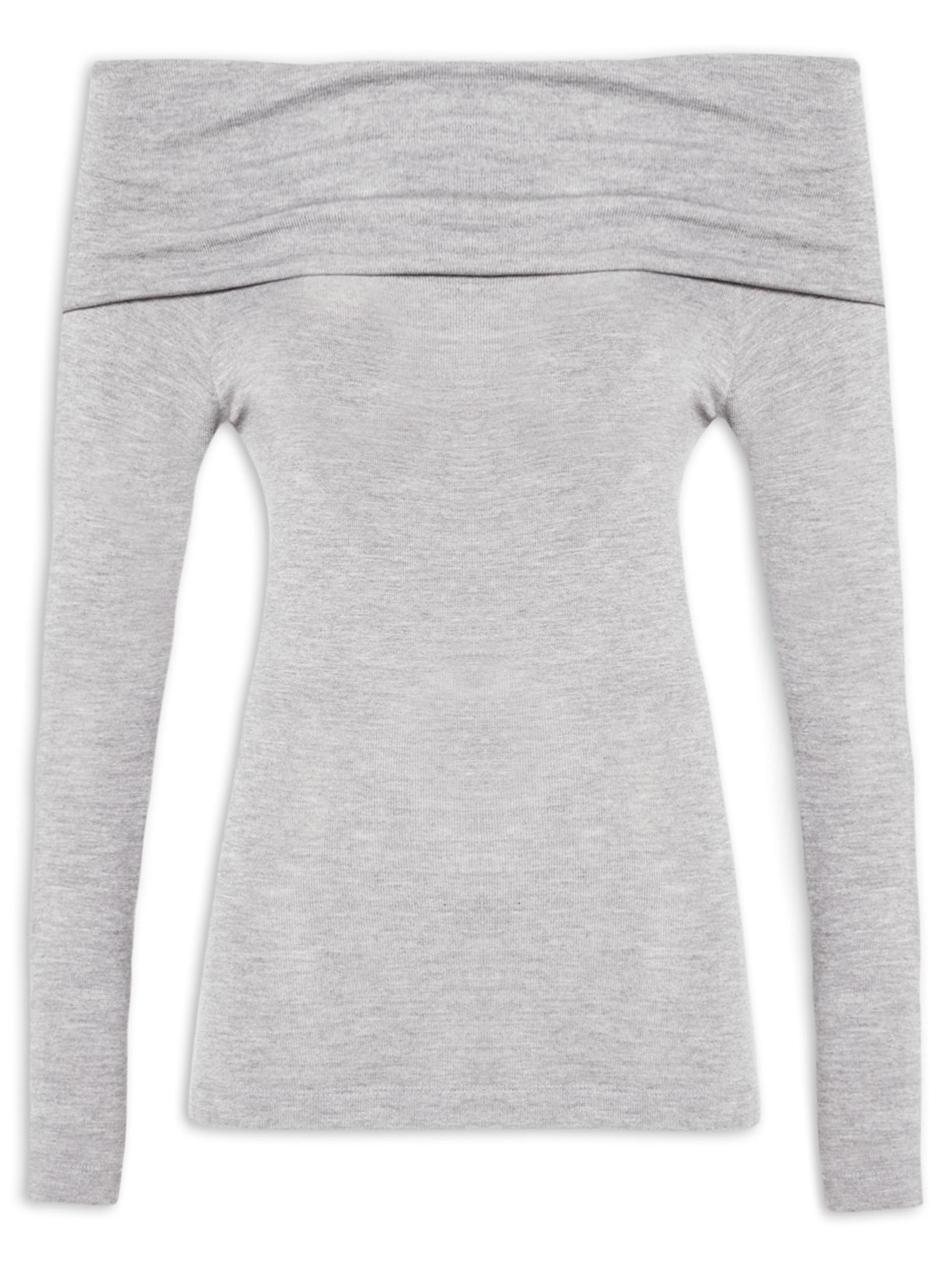 Blusa Feminina Malha Ombro A Ombro - Cinza