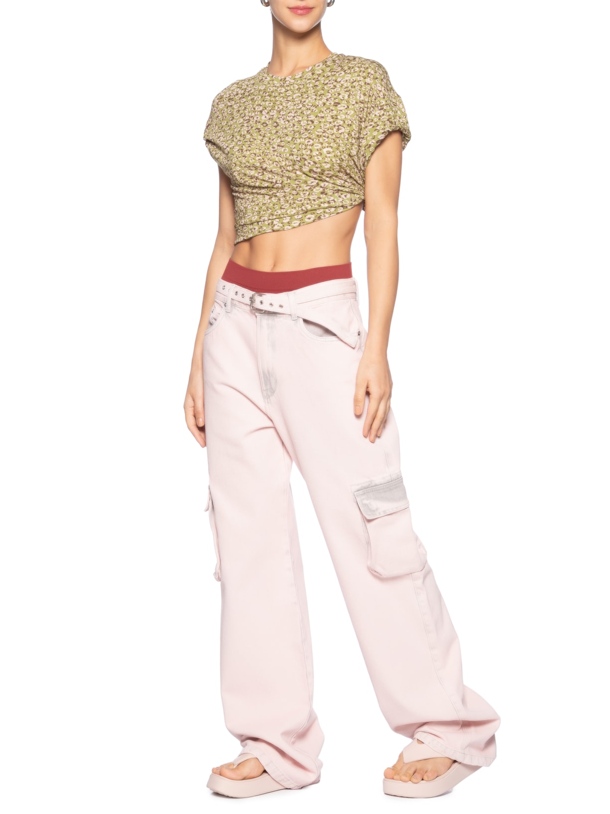  Blusa Feminina Malha Onça Duo Oasis E Mink Verde Animale Jeans