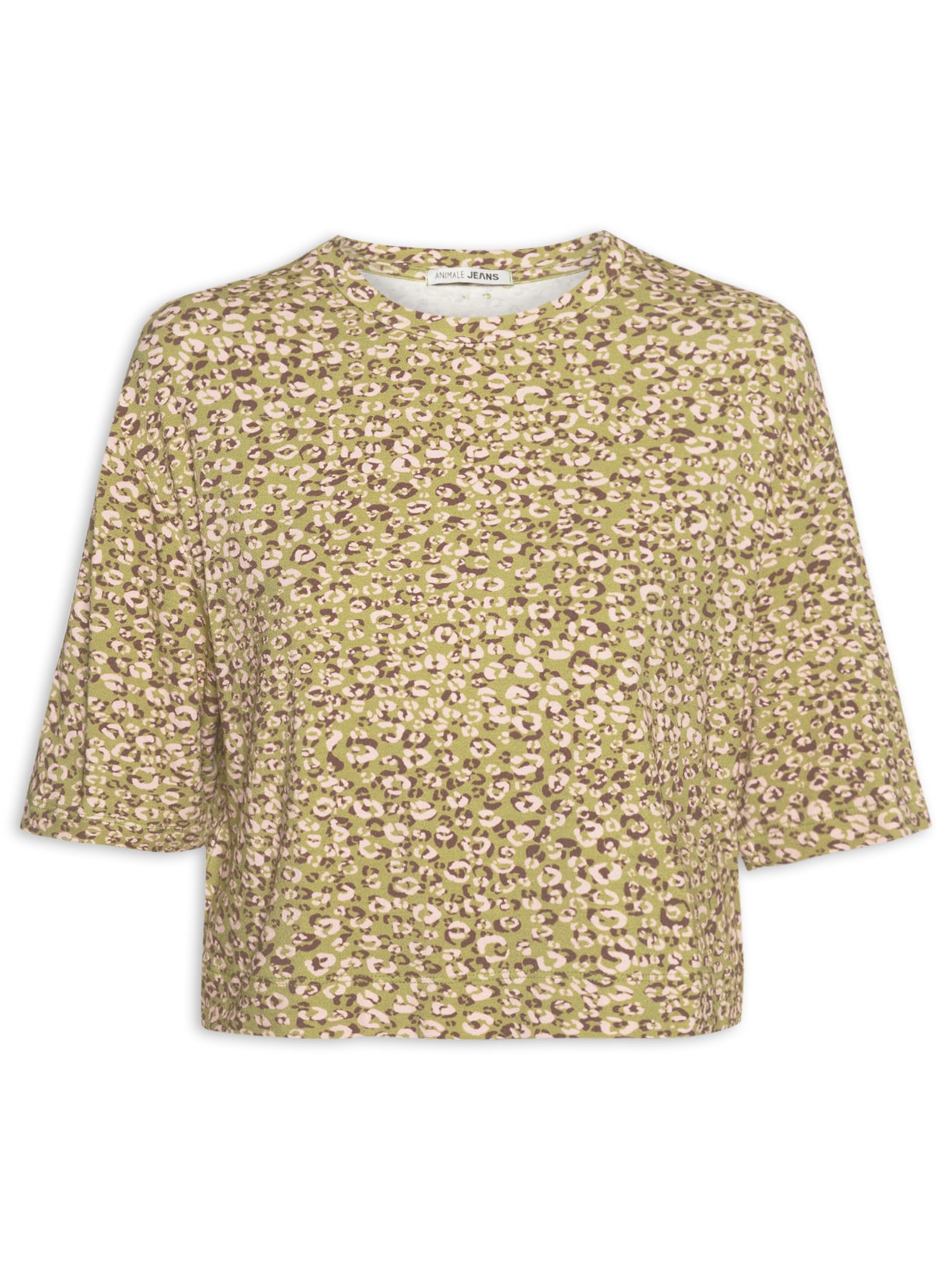  Blusa Feminina Malha Onça Duo Oasis E Mink Verde Animale Jeans