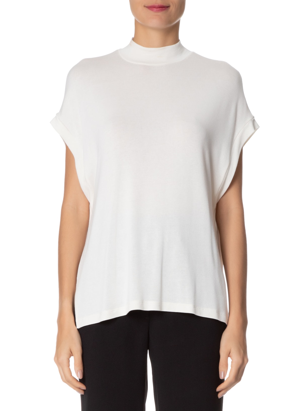 Blusa Feminina Malha Pietra Basic Off White Animale