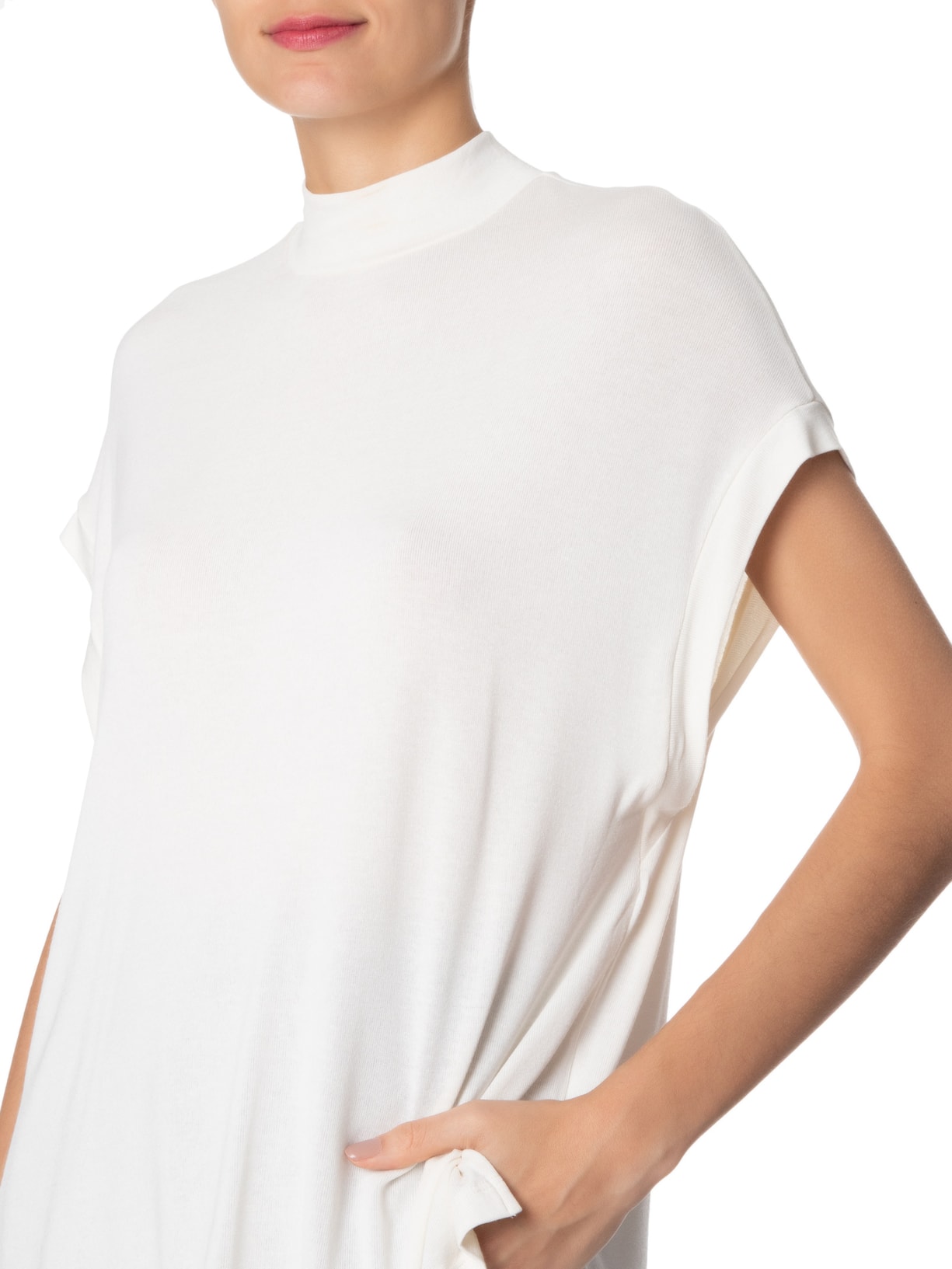 Blusa Feminina Malha Pietra Basic Off White Animale