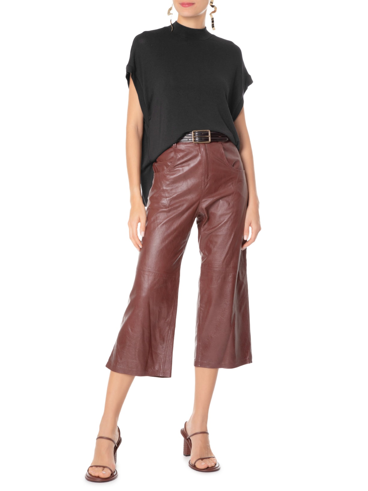 Blusa Feminina Malha Pietra Basic Preto Animale