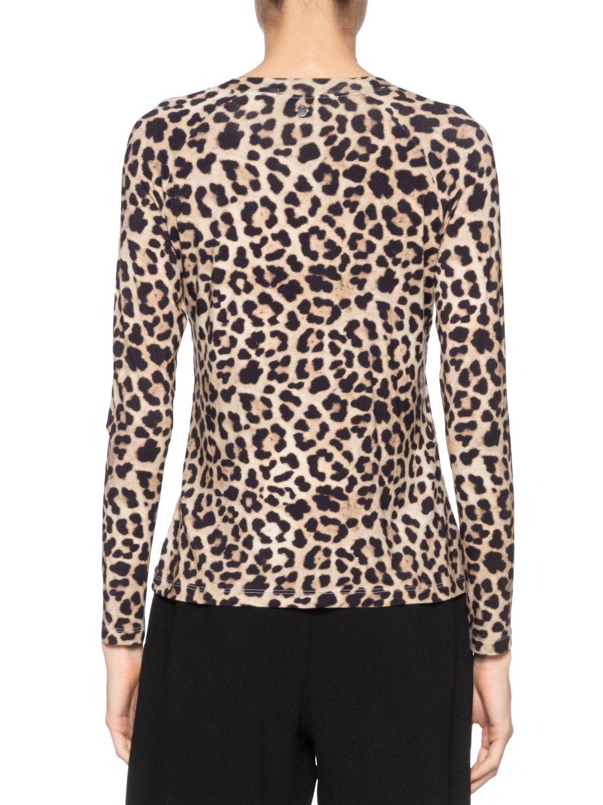 Blusa Feminina Malha Raglan Botões Estampada Animal Print Animale Jeans