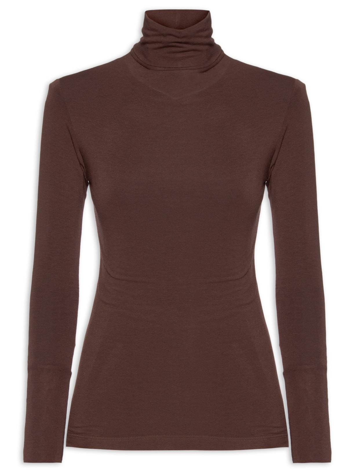 Blusa Feminina Malha Segunda Pele Color - Marrom