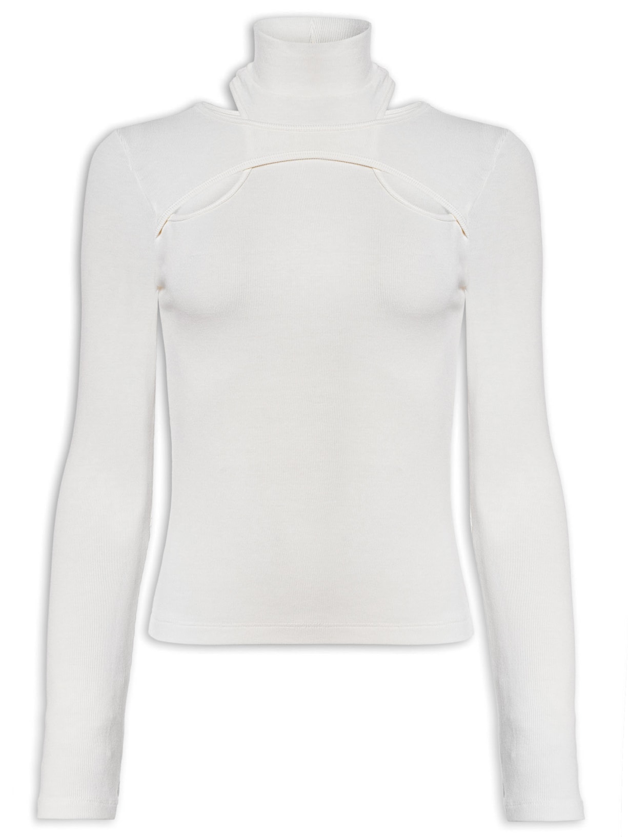 Blusa Feminina Malha Sobreposição - Off White