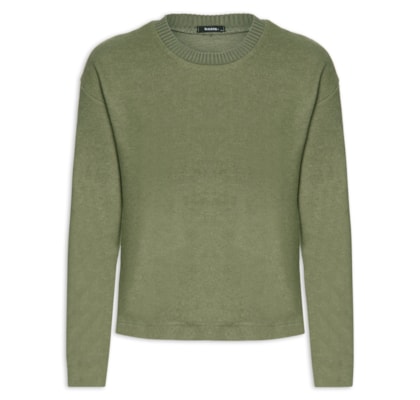 Blusa Feminina Malha Tricot Manga Longa – Verde