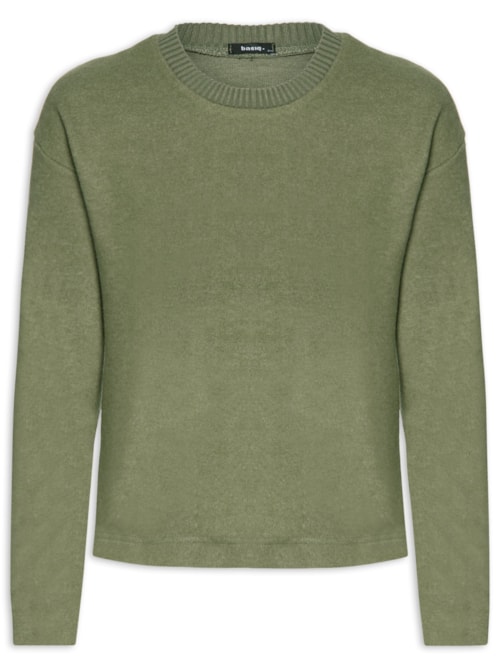 Blusa Feminina Malha Tricot Manga Longa – Verde