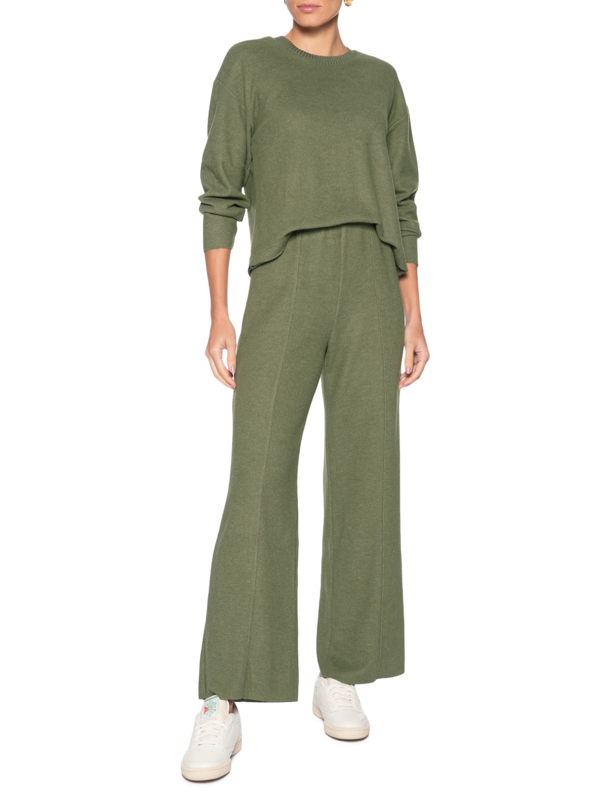 Blusa Feminina Malha Tricot Manga Longa – Verde Basiq