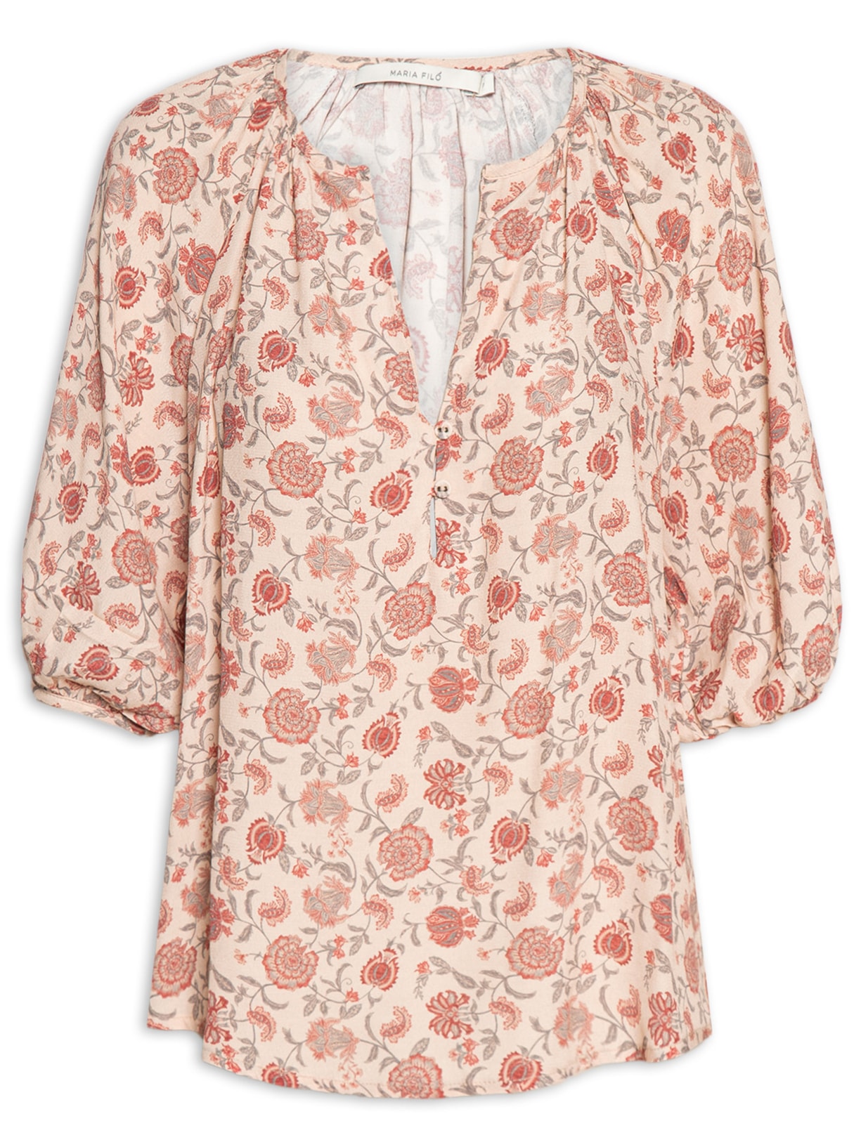 Blusa Feminina Manga 3/4 Estampa Agave Palha - Rosa