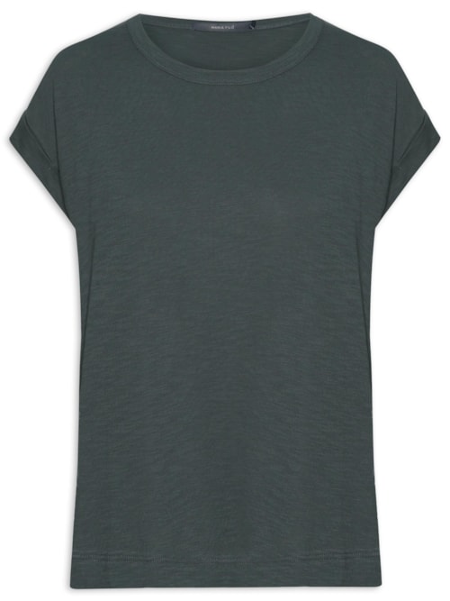 Blusa Feminina Manga Barra Dobrada - Cinza