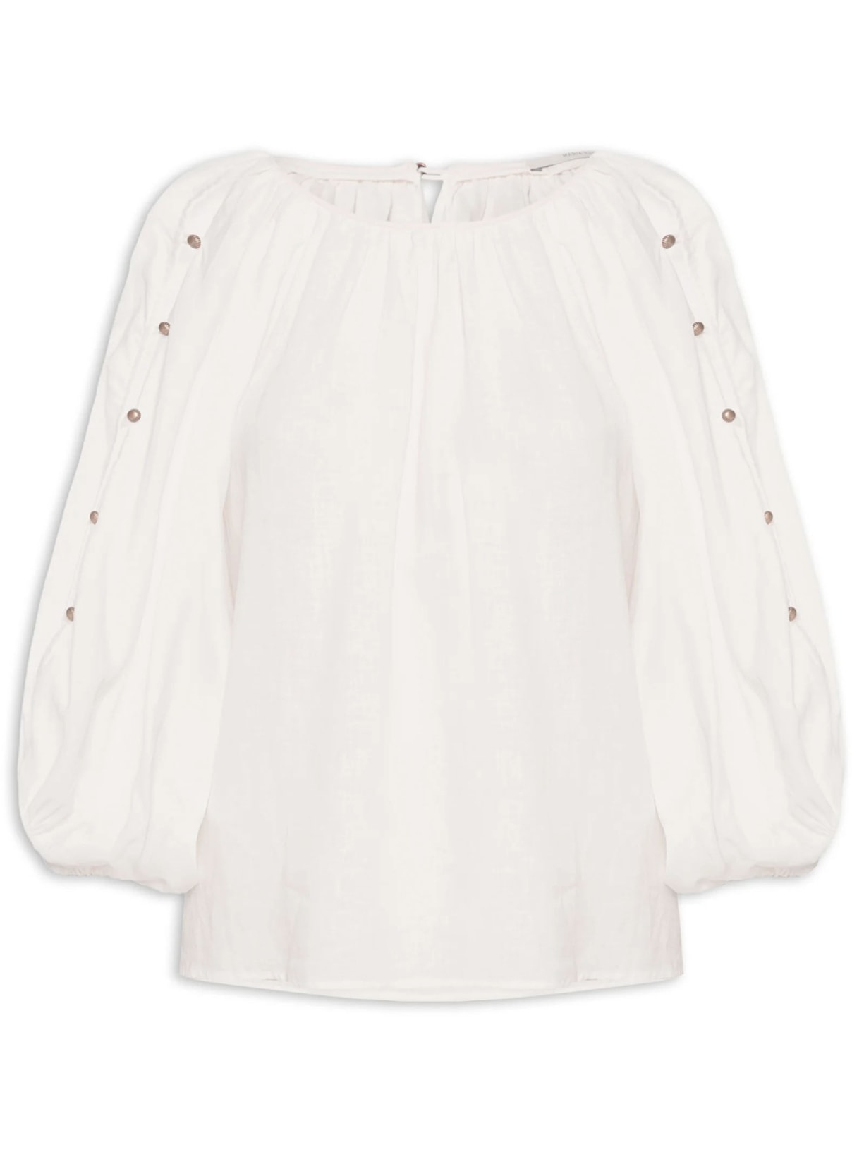 Blusa Feminina Manga Botões - Branco