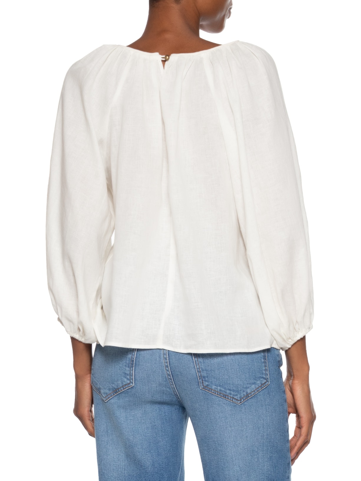 Blusa Feminina Manga Botões Branco Maria Filó