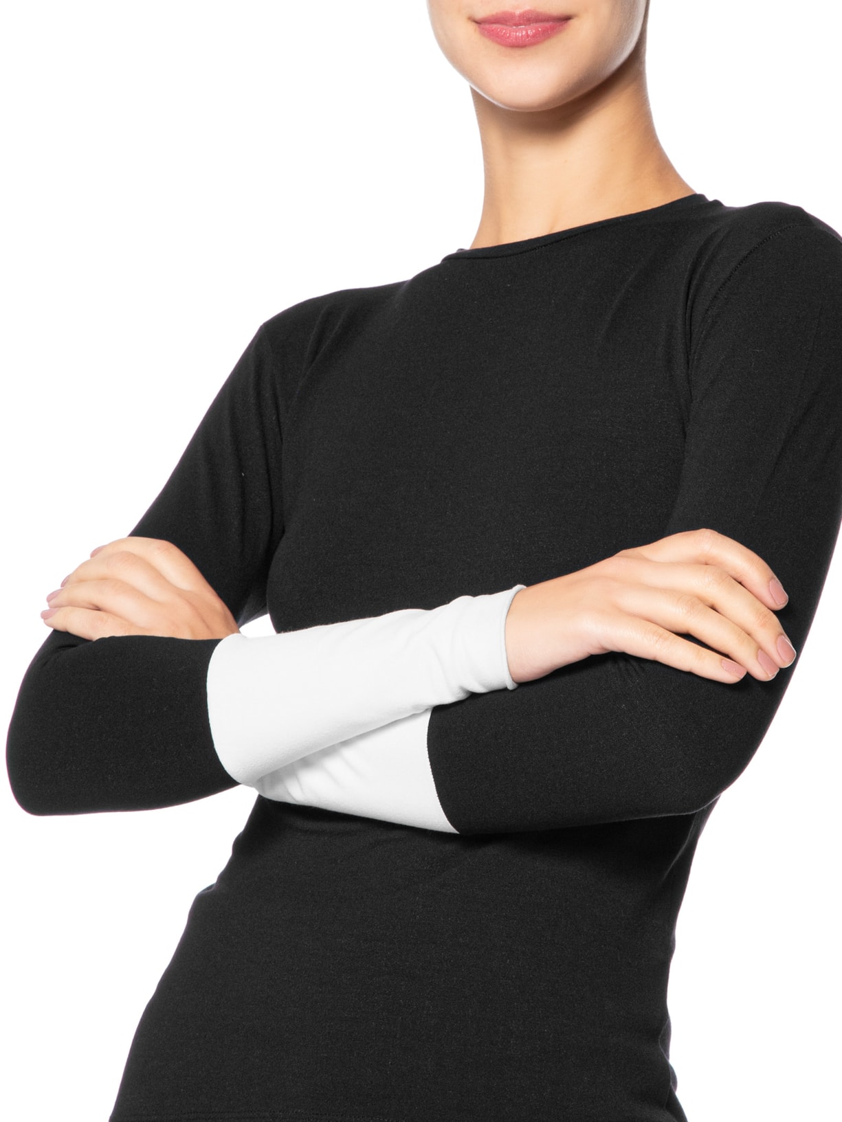 Blusa Feminina Manga Comprida Bicolor P&B Preto Animale