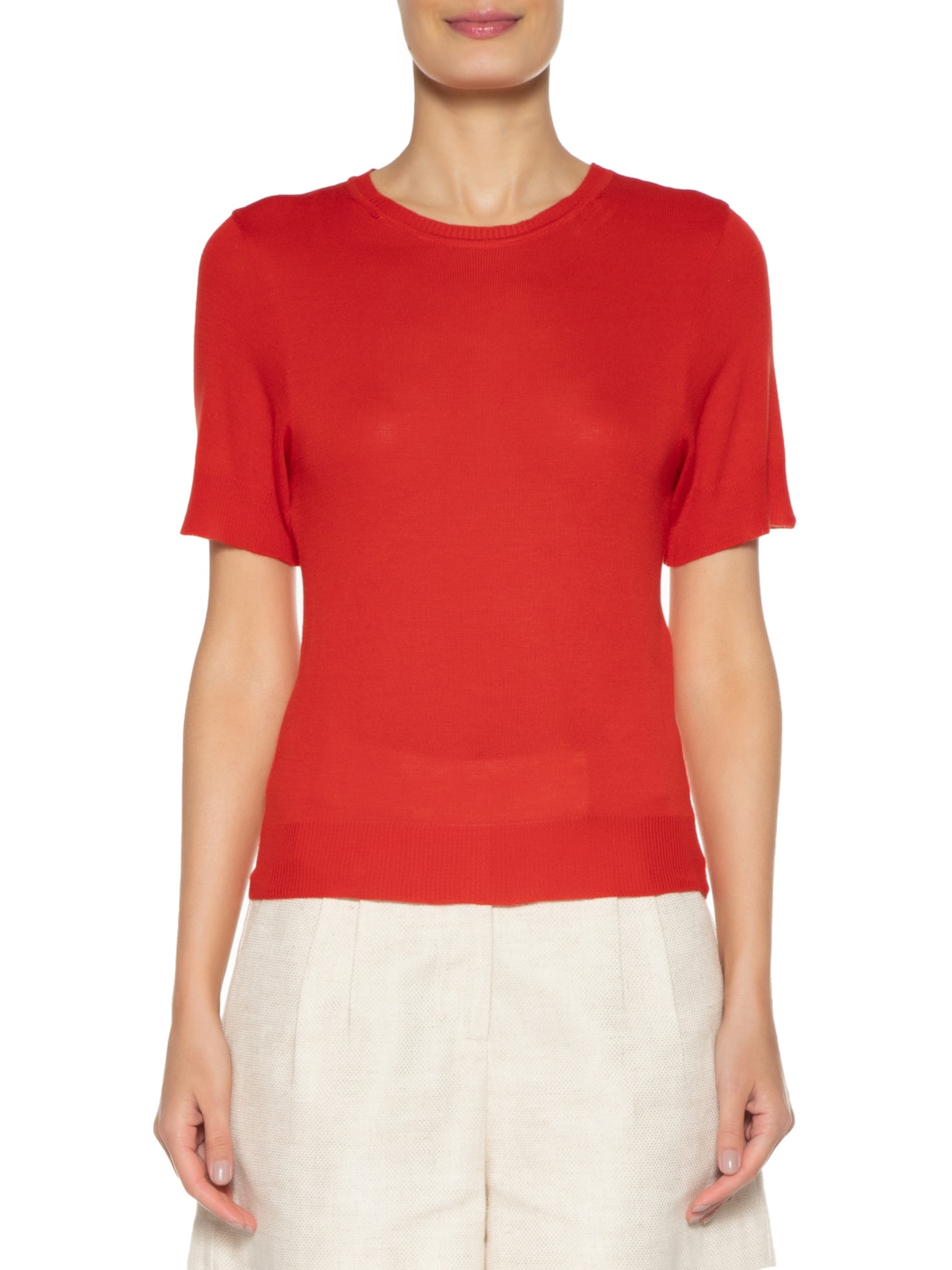 Blusa Feminina Manga Curta Basic Vermelho Twenty Four Seven