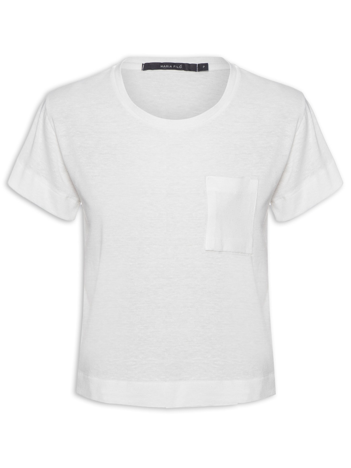 Blusa Feminina Manga Curta Bolso - Off White