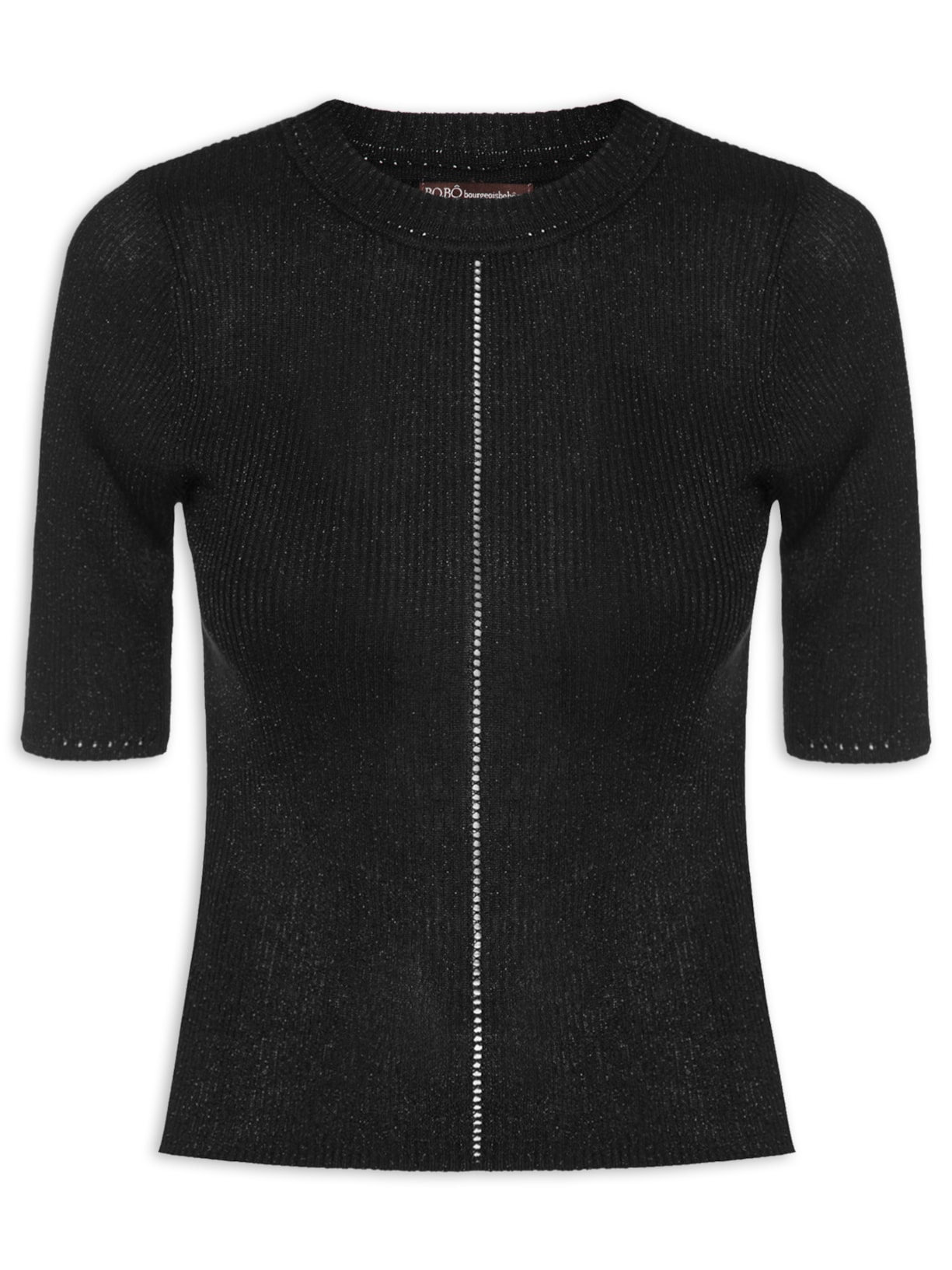 Blusa Feminina Manga Curta Campbell - Preto